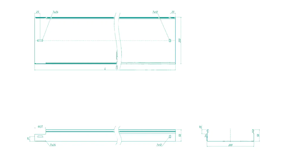 Чертеж кабеленесущего лотка Гранза